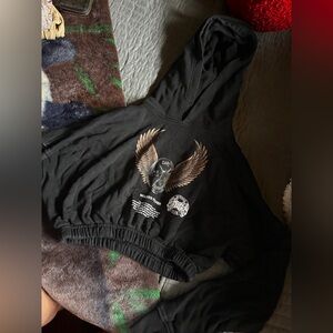 Darc sport black cropped workout sweatshirt